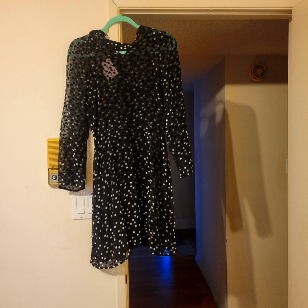 Size 6 Rebecca Taylor Black pattern dress.  Never worn.  Tags attached.